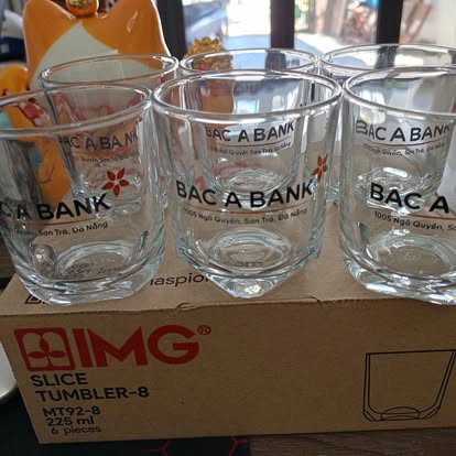 Bộ ly thủy tinh in logo Bac A Bank