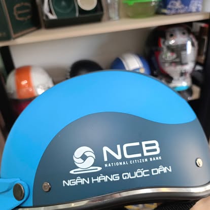 Mũ bảo hiểm nửa đầu in logo NCB - Ngân hàng Quốc Dân