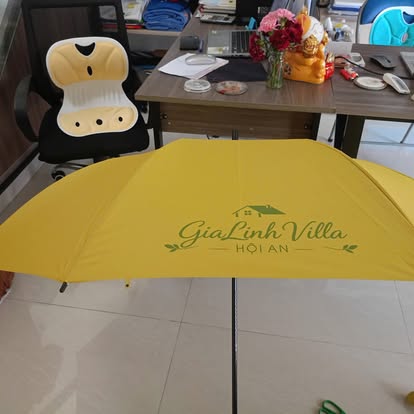 Ô dù gấp in logo Gia Linh Villa Hội An